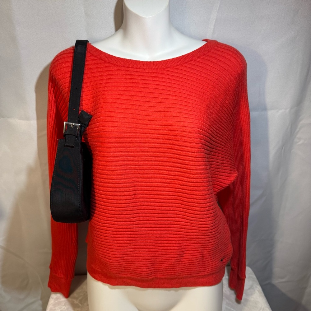 Vineyard Vines Womens Small Ribbed Knit Sweater Red Coral‎ Crewneck Lightweight